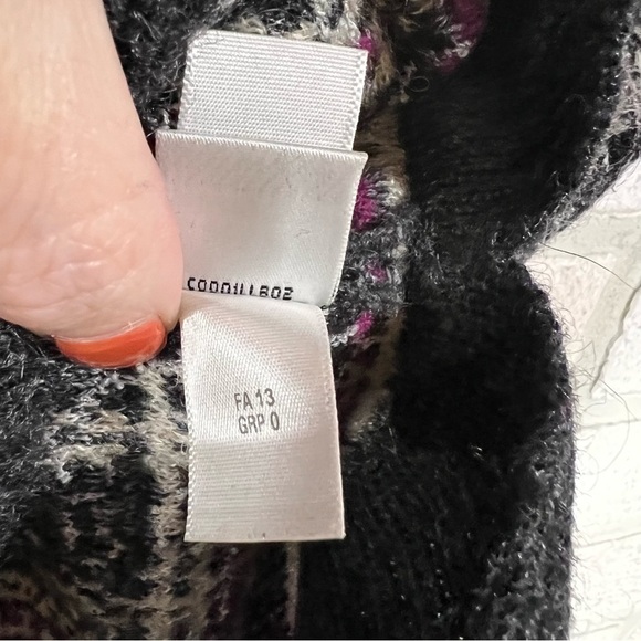 St John Plaid Mohair Wool Blend Leather Trim Short Sleeve Sweater Size L - Picture 9 of 11